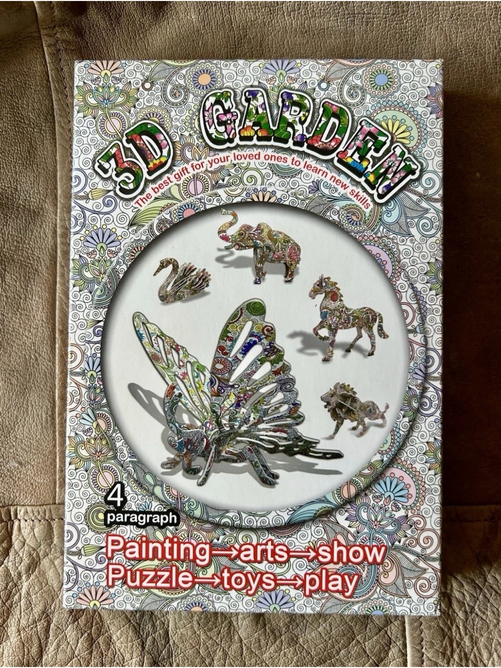 3D Garden Paint & Puzzle Toy Set 4 Animals New